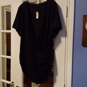 Talbots stretch wrap top in black